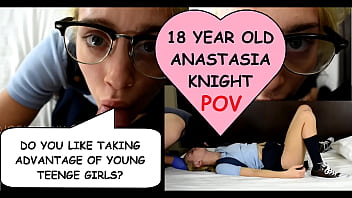 "Do you like taking advantage of young teenage girls?" asks 18 year old student Anastasia Knight to creepy old man Joe Jon